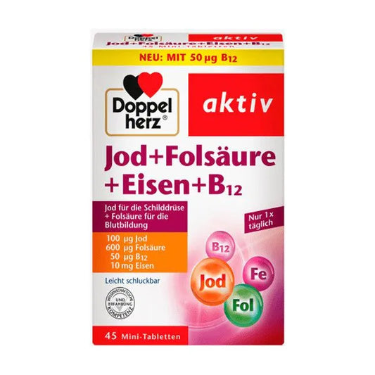 DoppelHerz - Iodine + Folic acid + Iron 45 tablets - GOLDFARMACI