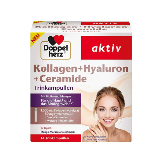 DoppelHerz - Kollagen + Hyaluron + Ceramide, 10 ampoules - GOLDFARMACI