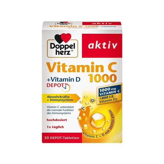 DoppelHerz - Vitamin C 1000 + Vitamin D , 30 Tab - GOLDFARMACI