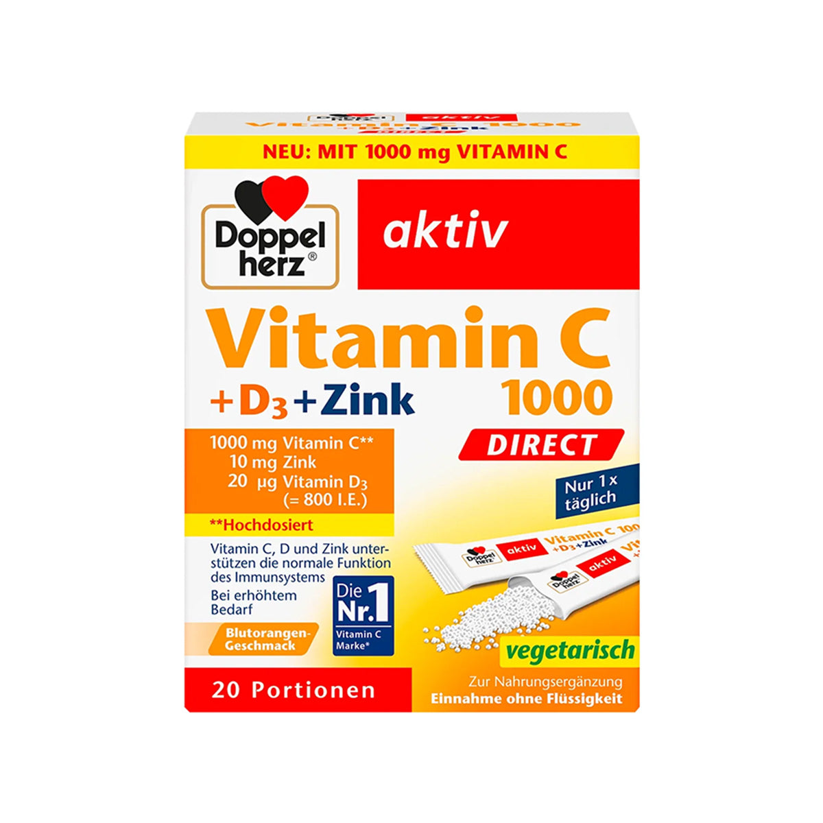Doppelherz Vitamin C 1000 + Zinc + D3 Direct