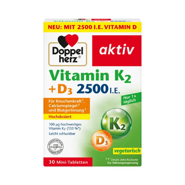 DoppelHerz - Vitamin K2 + D3 30 tb - GOLDFARMACI