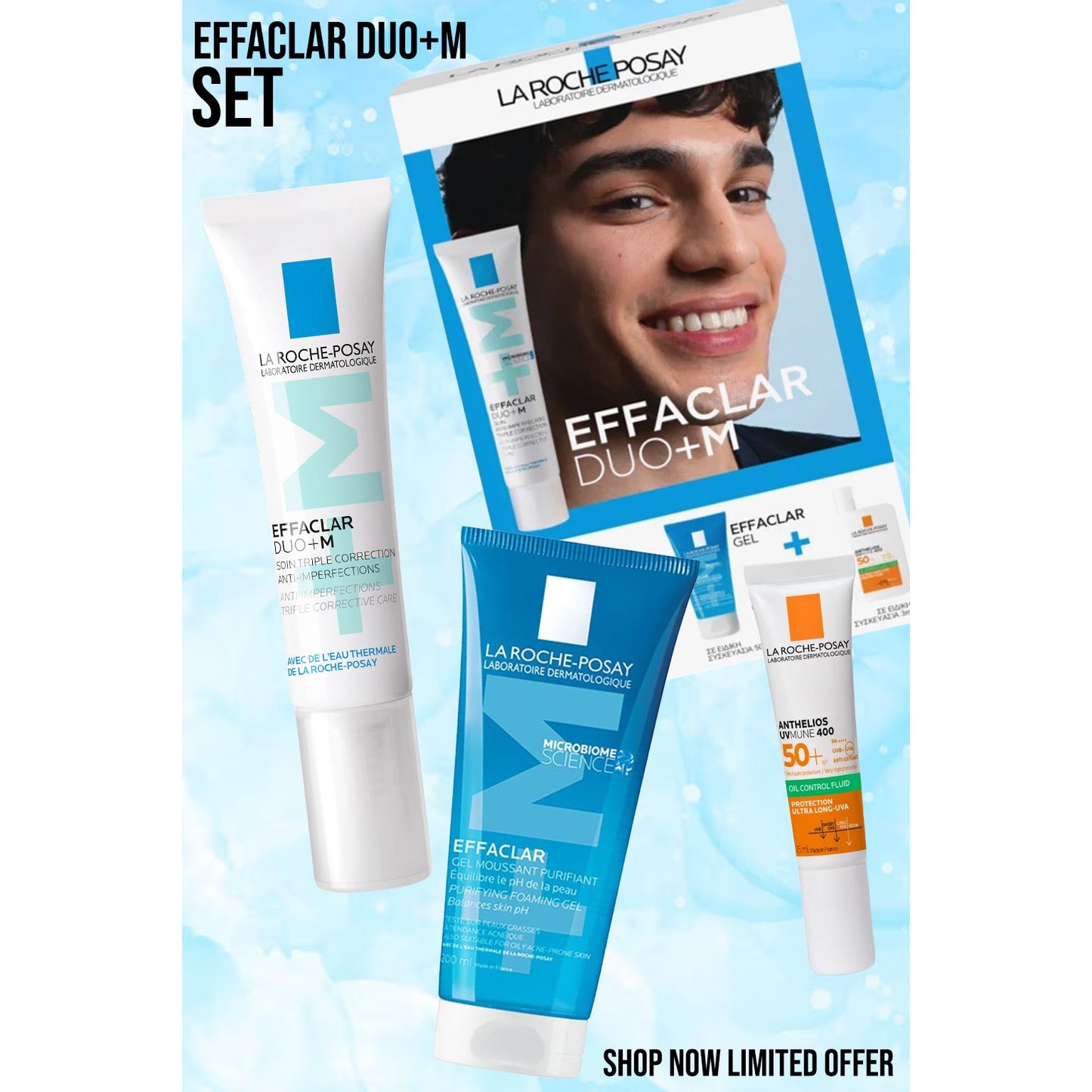 La Roche-Posay - Effaclar Duo+M & Gift Effaclar Gel 50ml & Anthelios Oil Control Spf50+ 3ml