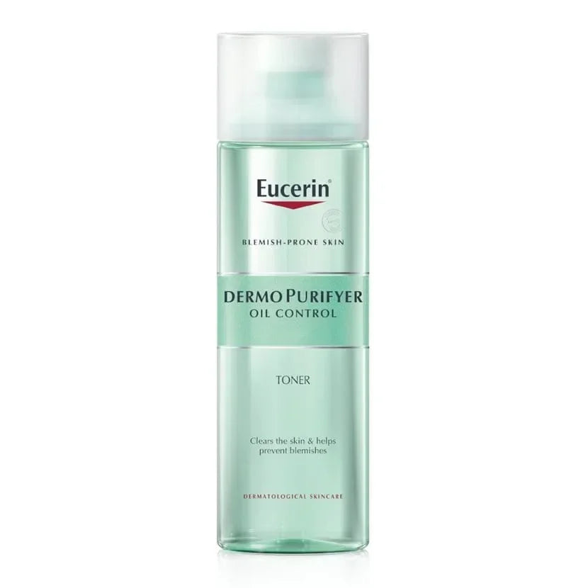 Eucerin Dermo Purifyer Oil Control Toner for blemish-prone skin, skincare product bottle