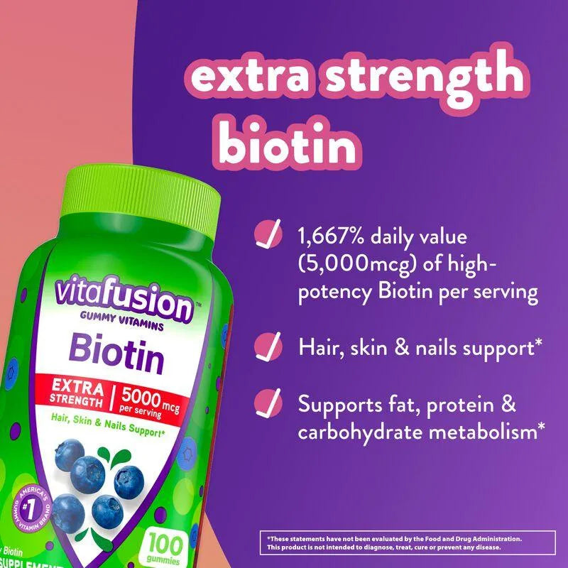 Vitafusion - Extra Strength Biotin 5000mcg - GOLDFARMACI