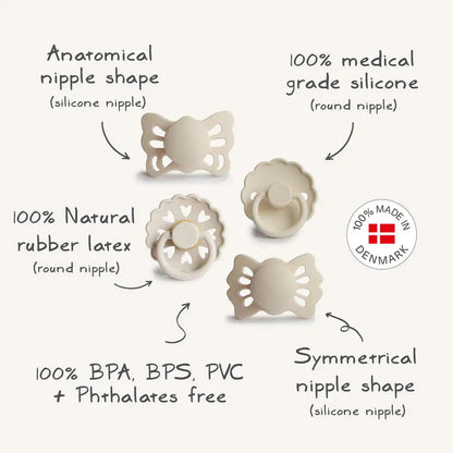 Frigg - Baby’s First pacifier Floral heart (Cream) 0-6 months - GOLDFARMACI