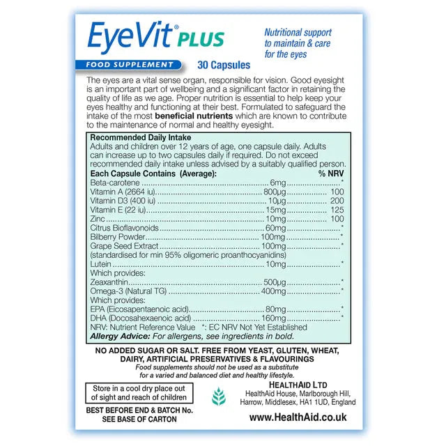 Health Aid - EyeVit Plus - GOLDFARMACI