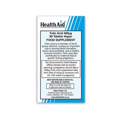 Health Aid - Folic Acid 400µg - GOLDFARMACI