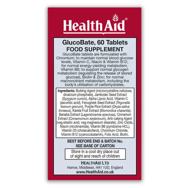 Health Aid - GlucoBate Tablets - GOLDFARMACI