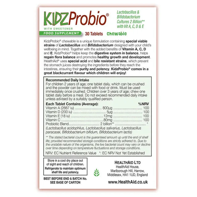 Health Aid - KidzProbio Chewable Tablets - GOLDFARMACI