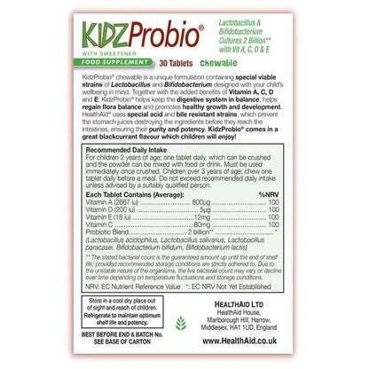 Health Aid - KidzProbio Chewable Tablets - GOLDFARMACI
