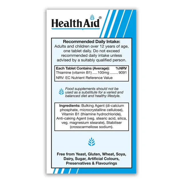 Health Aid - Vitamin B1 100mg (Thiamin) - GOLDFARMACI