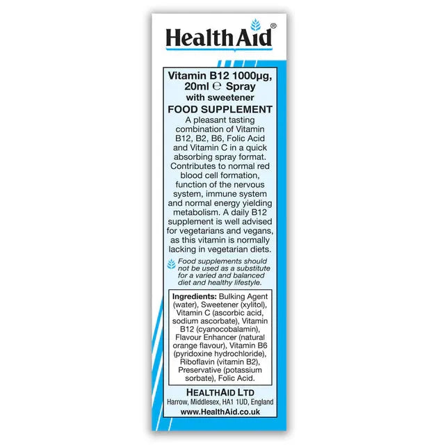 Health Aid - Vitamin B12 1000µg Spray - GOLDFARMACI