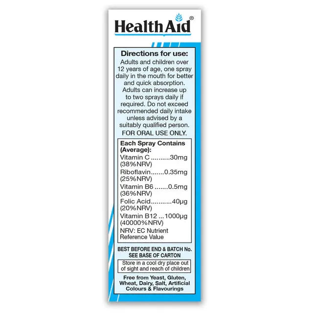 Health Aid - Vitamin B12 1000µg Spray - GOLDFARMACI
