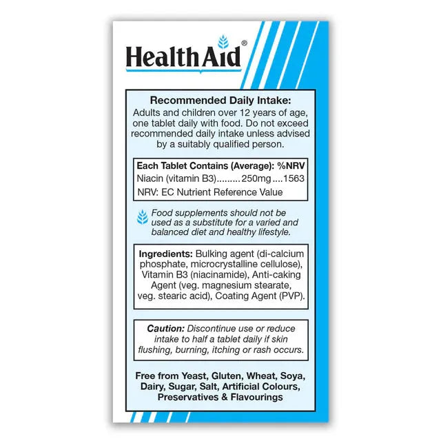 Health Aid - Vitamin B3 250mg (Niacinamide) Tablets) - GOLDFARMACI