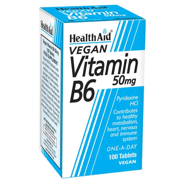 Health Aid - Vitamin B6 (Pyridoxine HCl) 50 mg - GOLDFARMACI