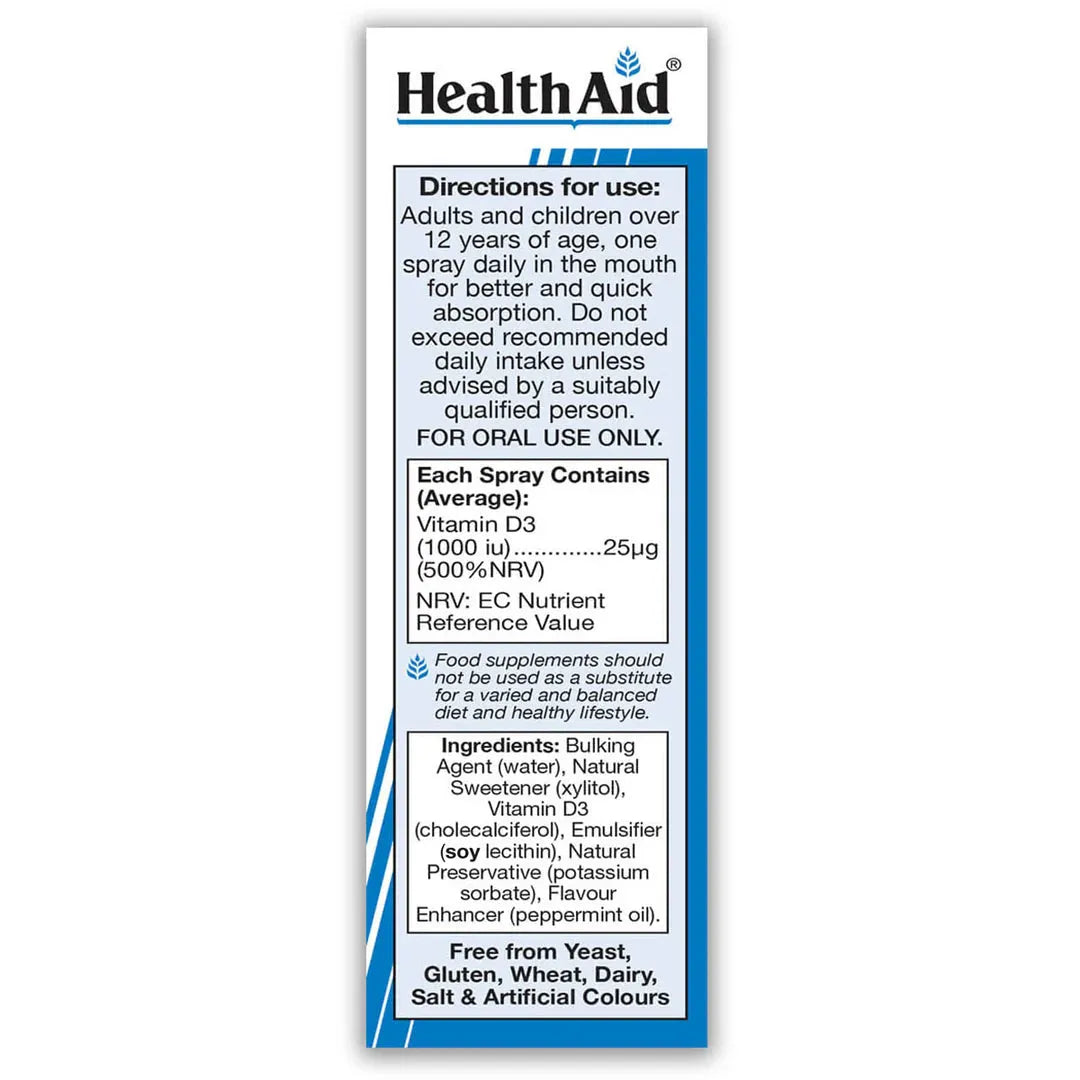 Health Aid - Vitamin D3 1000iu Oral Spray - GOLDFARMACI