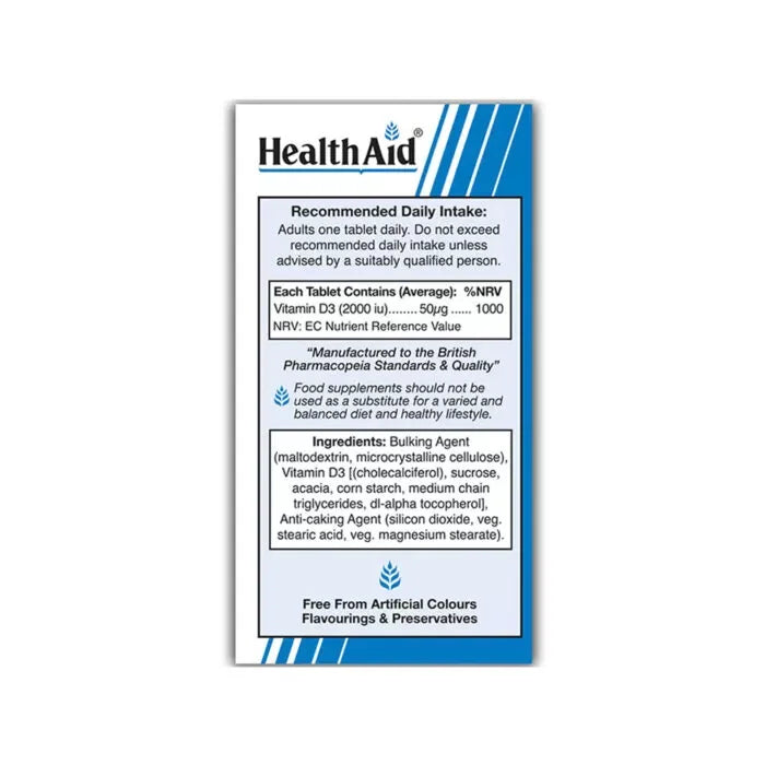 Health Aid - Vitamin D3 2000IU - GOLDFARMACI