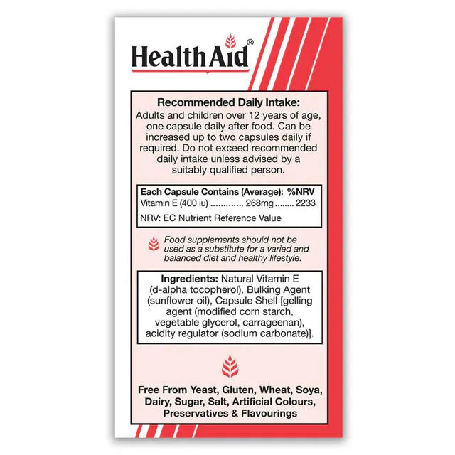 Health Aid - Vitamin E 400iu - GOLDFARMACI