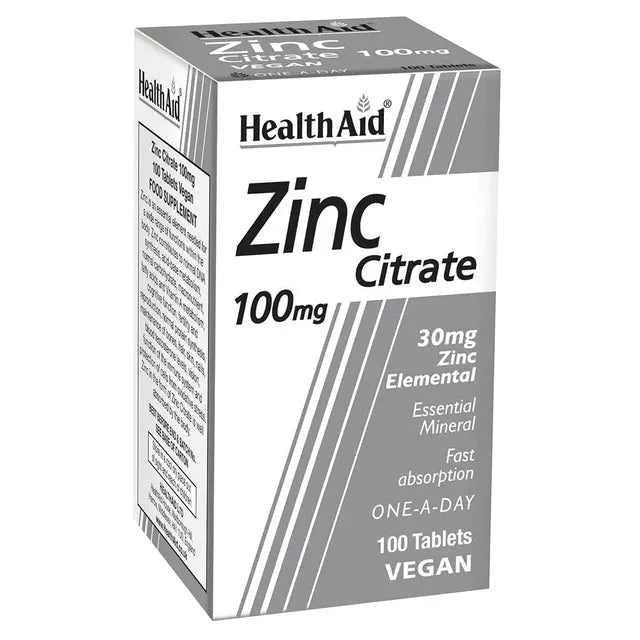 Health Aid - Zinc Citrate 100mg - GOLDFARMACI