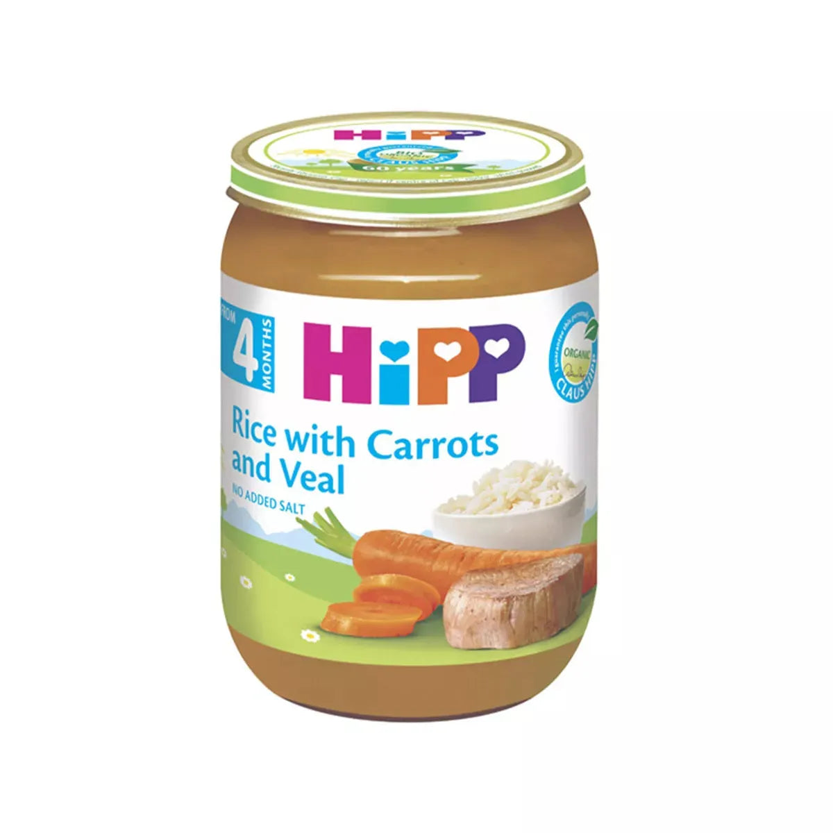 Hipp - Rice with Carrots and Veal (4m+) - GOLDFARMACI