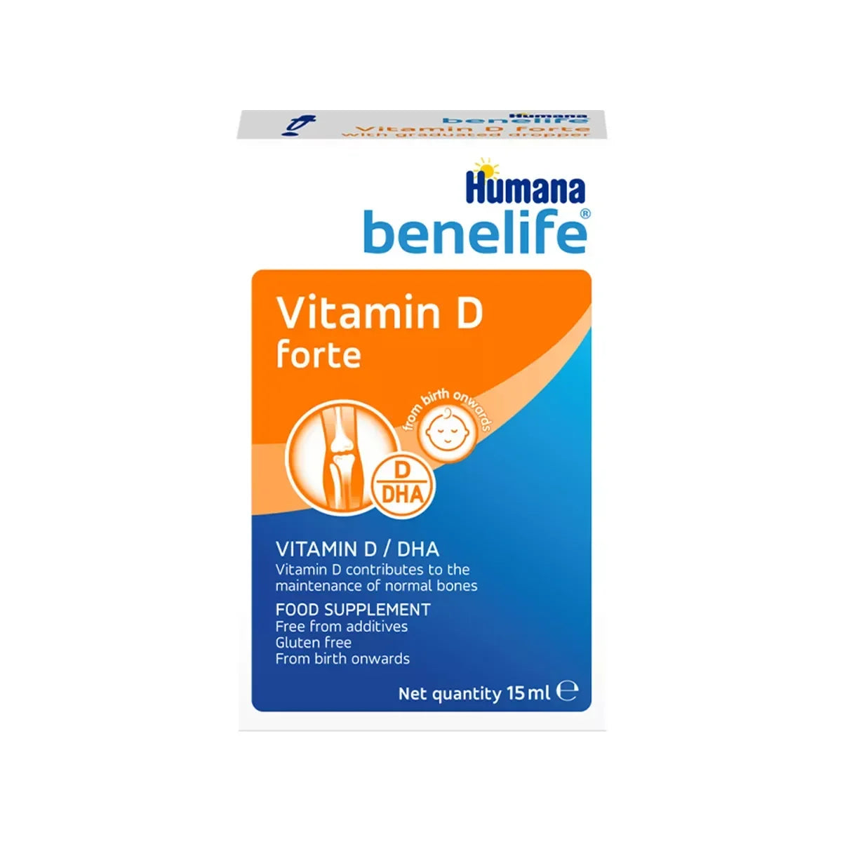 Humana Benelife Vitamin D Forte supplement box, 15ml, at Goldfarmaci online pharmacy