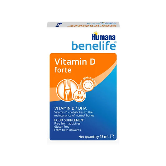 Humana Benelife Vitamin D Forte supplement box, 15ml, at Goldfarmaci online pharmacy