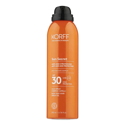 Korff - Sun Secret Body And Hair Spray Oil SPF30 - GOLDFARMACI