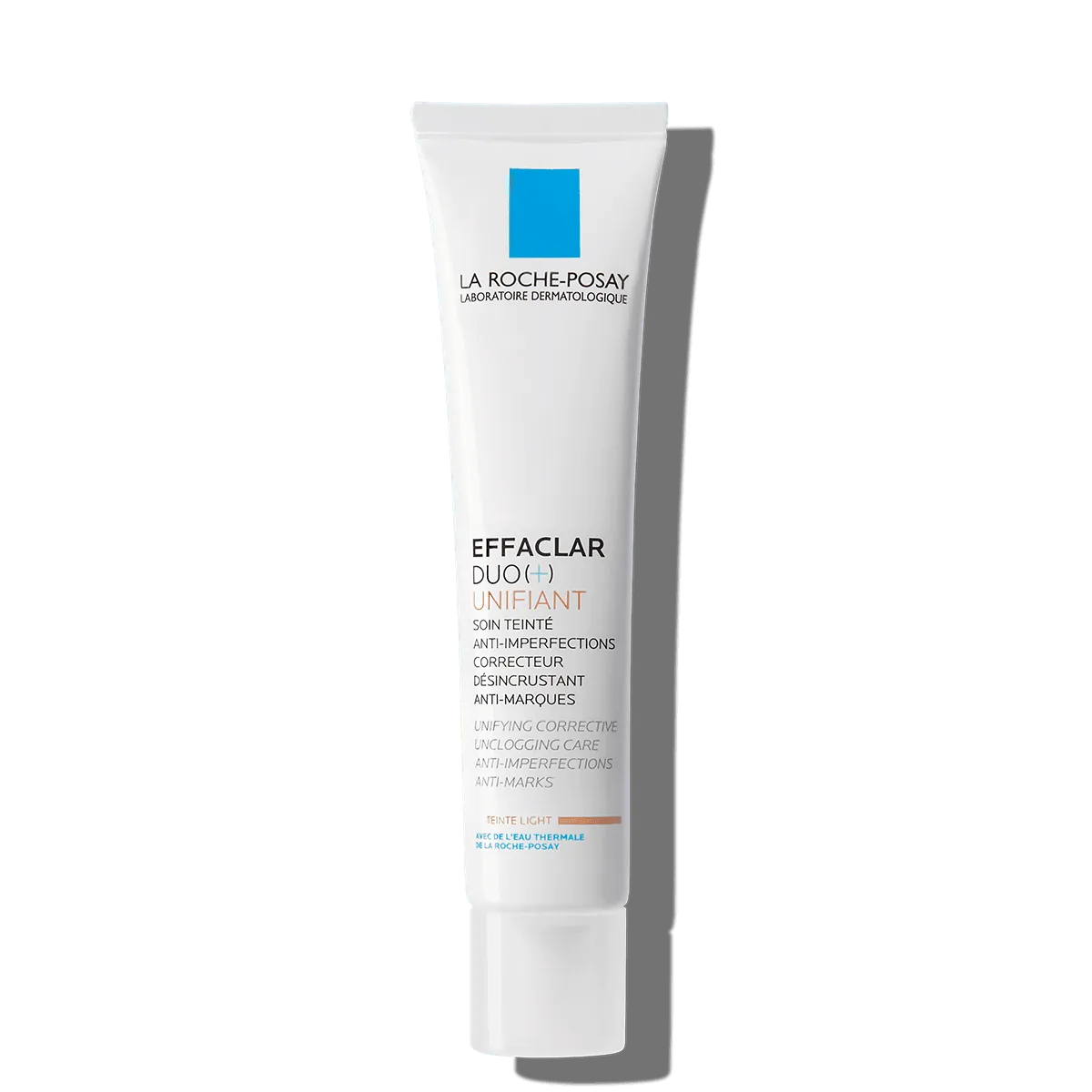 La Roche-Posay Effaclar Duo Unifiant face cream tube on white, at Goldfarmaci online pharmacy