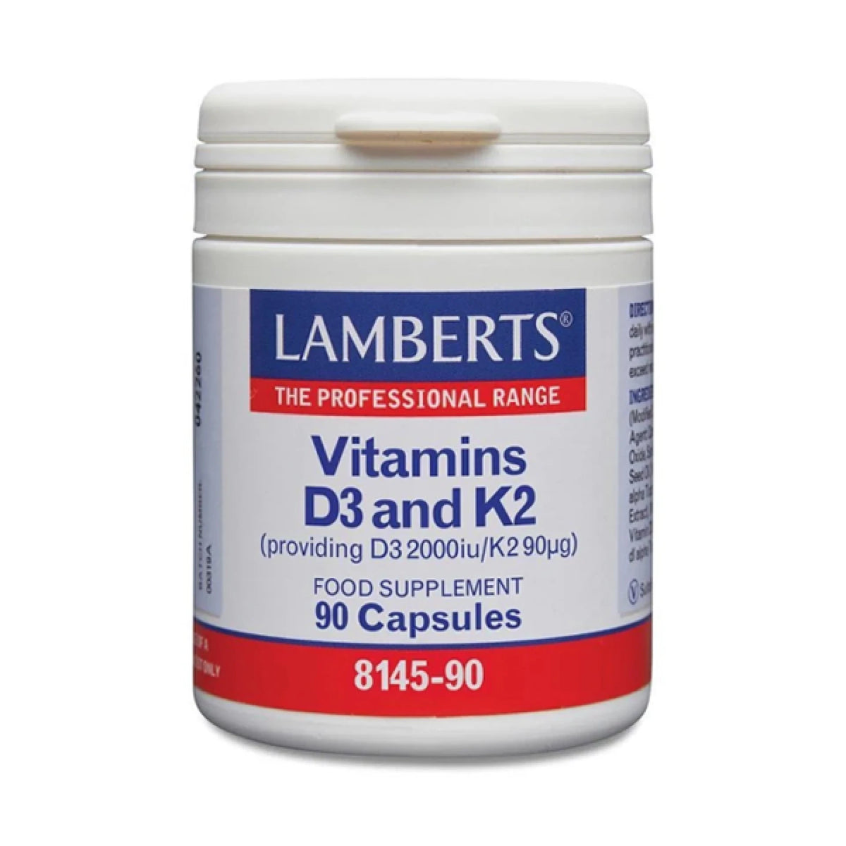 Lamberts - Vitamins D3 2000 IU & K2 90 Capsules
