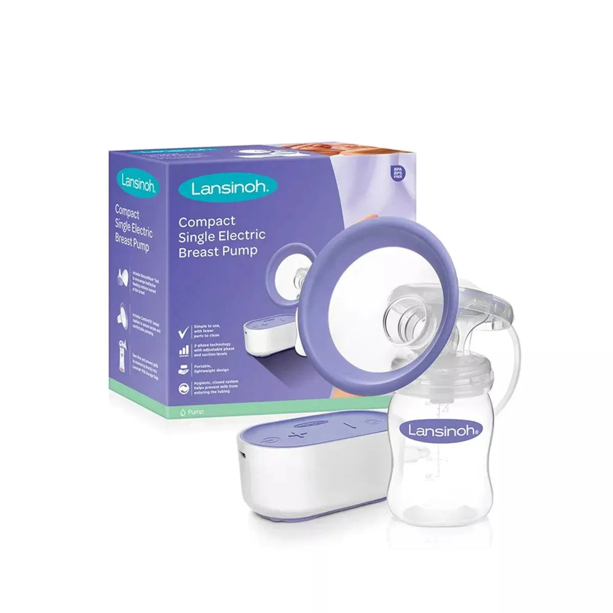 Lansinoh - Compact Single Electric Breast Pump - GOLDFARMACI