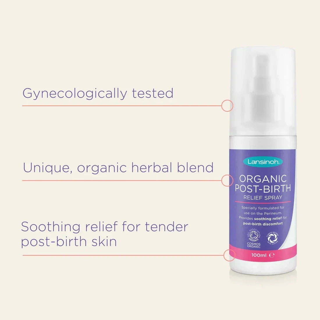 Lansinoh - Organic Post-Birth Relief Spray - GOLDFARMACI