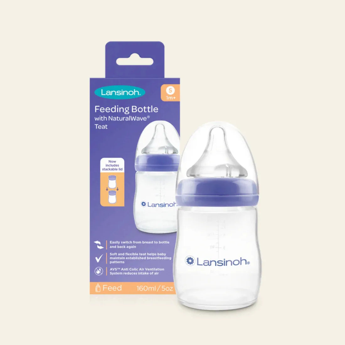 Lansinoh - Plastic Feeding Bottles with NaturalWave® Teat - GOLDFARMACI