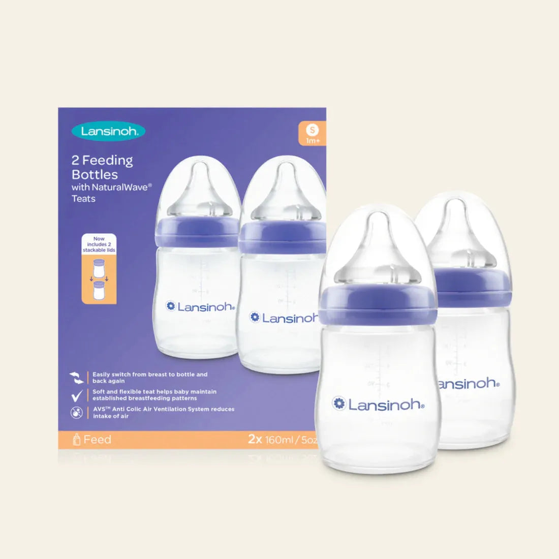 Lansinoh - Plastic Feeding Bottles with NaturalWave® Teat - GOLDFARMACI