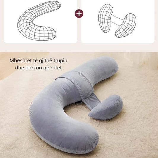 Momcozy - F-Shaped Pregnancy Pillow PP007 – Velvet Grey - 2