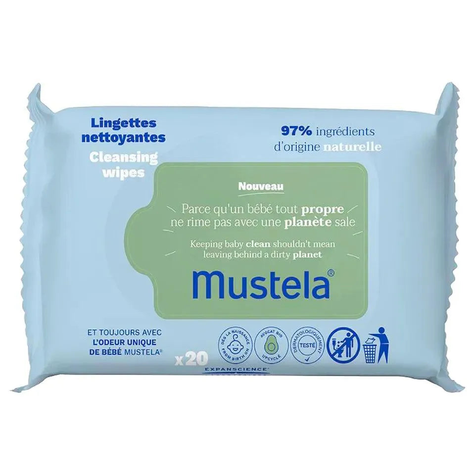 Mustela - Cleansing Wipes wth Organic Avocado 20pcs - GOLDFARMACI