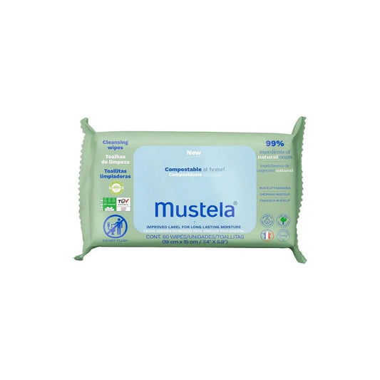 Mustela - Cleansing Wipes wth Organic Avocado 60pcs - GOLDFARMACI