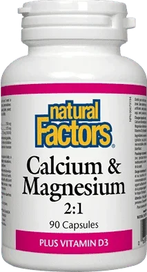 Natural Factors Calcium & Magnesium 2:1 Plus Vitamin D3 90 Capsules