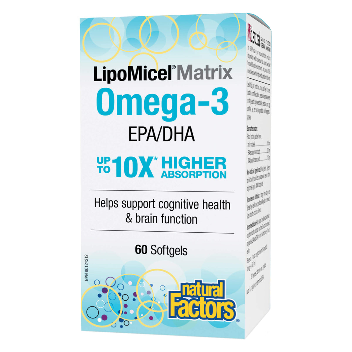 Natural Factors LipoMicel Fish Oil 500 mg 60 Softgels