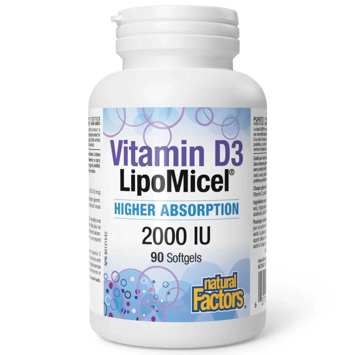Natural Factors - Vitamin D 2000 IU Lipomicel - GOLDFARMACI