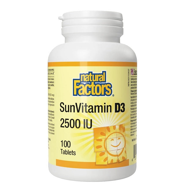 Natural Factors SunVitamin D3 2500 IU 100 Tablets
