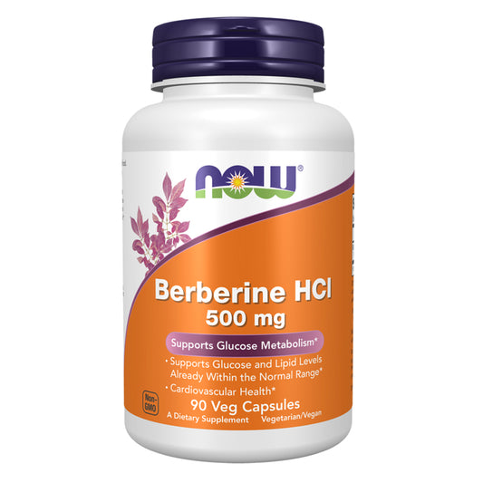 NOW Berberine HCl 500 mg 90 vegetable capsules