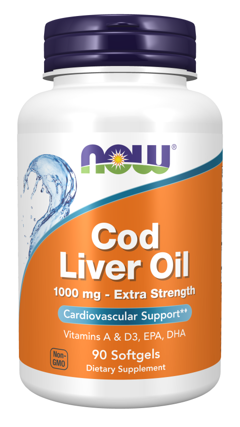 NOW Cod Liver Oil Extra Strength 1000 mg 90 Softgels