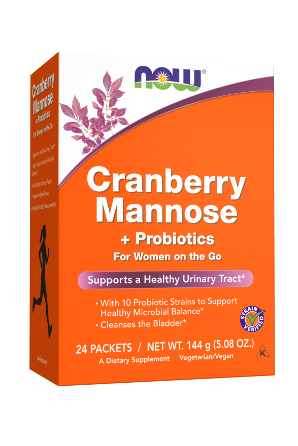 NOW Cranberry Mannose + Probiotics Packets, 24 packets