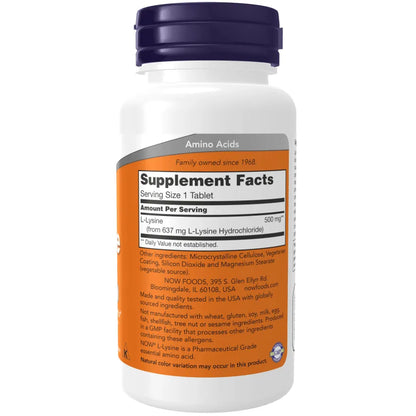 Now - L-Lysine 500 mg - GOLDFARMACI