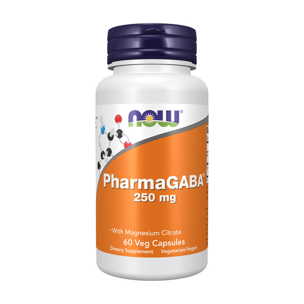 NOW PharmaGABA 250 mg 60 Veg Capsules