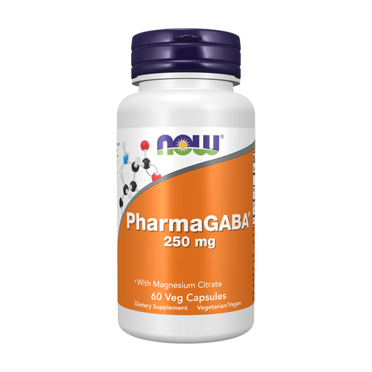 NOW PharmaGABA 250 mg 60 Veg Capsules