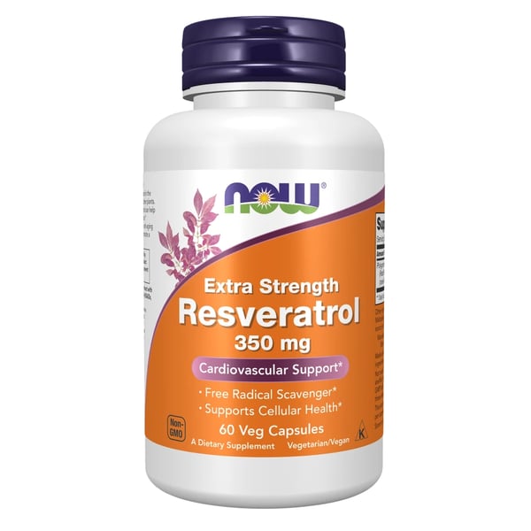 NOW Extra Strength Resveratrol 350 mg 60 Veg Capsules