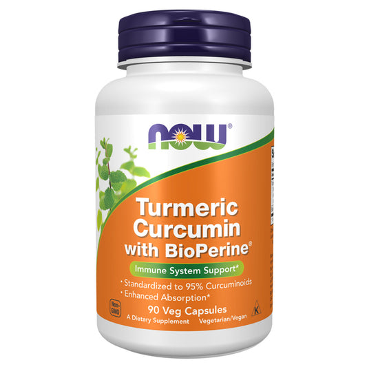 NOW Turmeric Curcumin + BioPerine 90 vegetable capsules