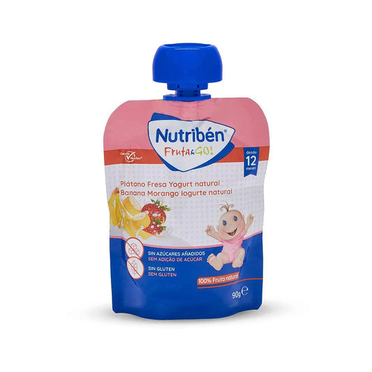 Nutribén - Fruit & Go Banana, Strawberry & Natural Yogurt 12m + - GOLDFARMACI