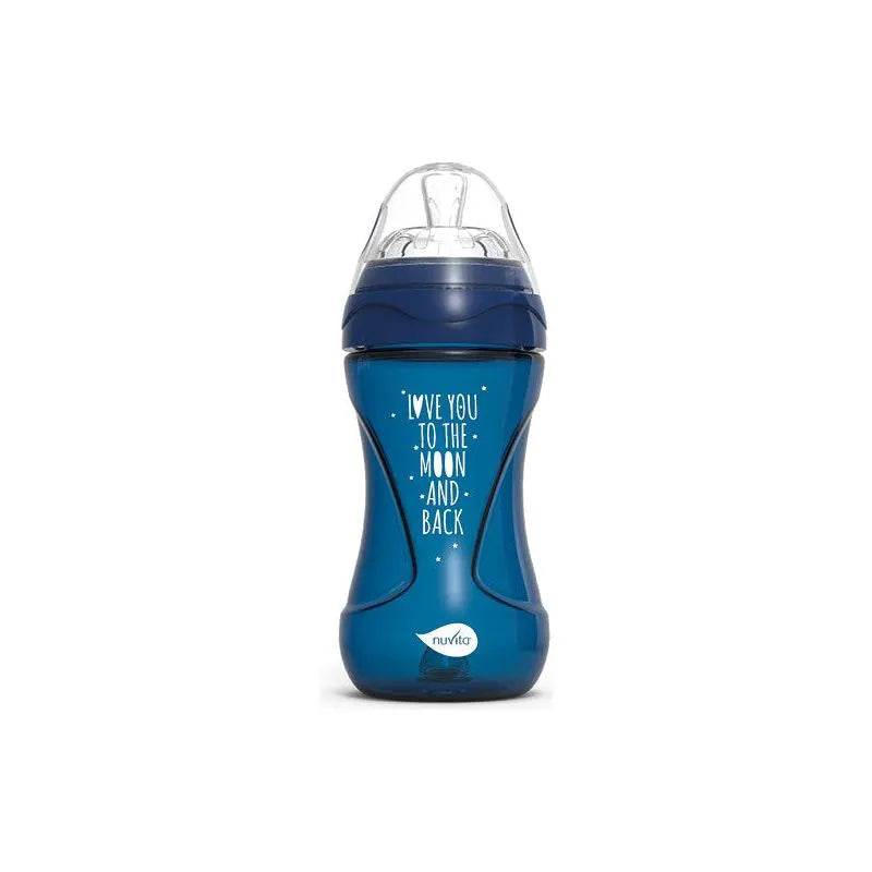 Nuvita - Materno Feel Anti-Colic Baby Bottle (Dark Blue) - GOLDFARMACI